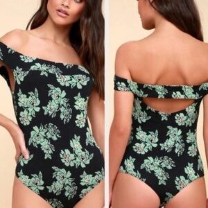 FREE PEOPLE Intimately So Much‎ Off The Shoulder Floral Bodysuit Women’s Size XS